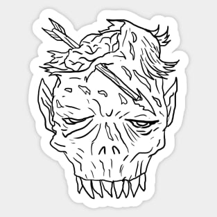 Scary zombie Monster Horror Black Lineart Sticker